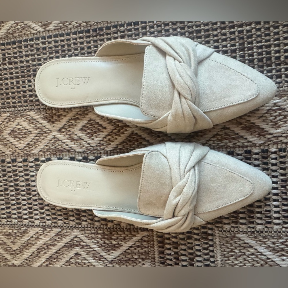 J. Crew Cream Mules with Knot Detail Size 5.5 - Picture 2 of 3